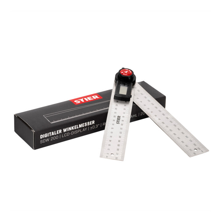 STIER Digitaler Winkelmesser SDW 200 Winkelschmiege mit Feststellfunkion