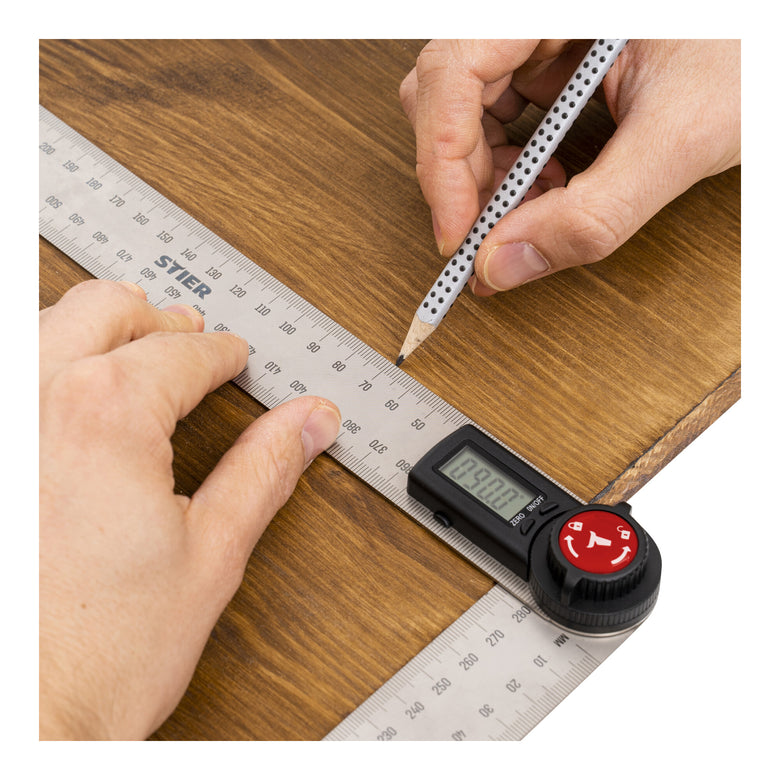 STIER Digital Angle Finder SDW-300 LCD Display ±0.3° Stainless Steel 300 mm