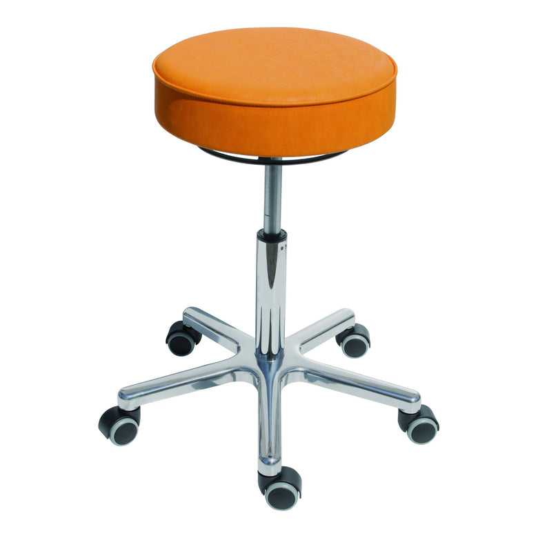 STIER swivel stool with double castors, height adjustable, seat height 540 to 720 mm, various colours