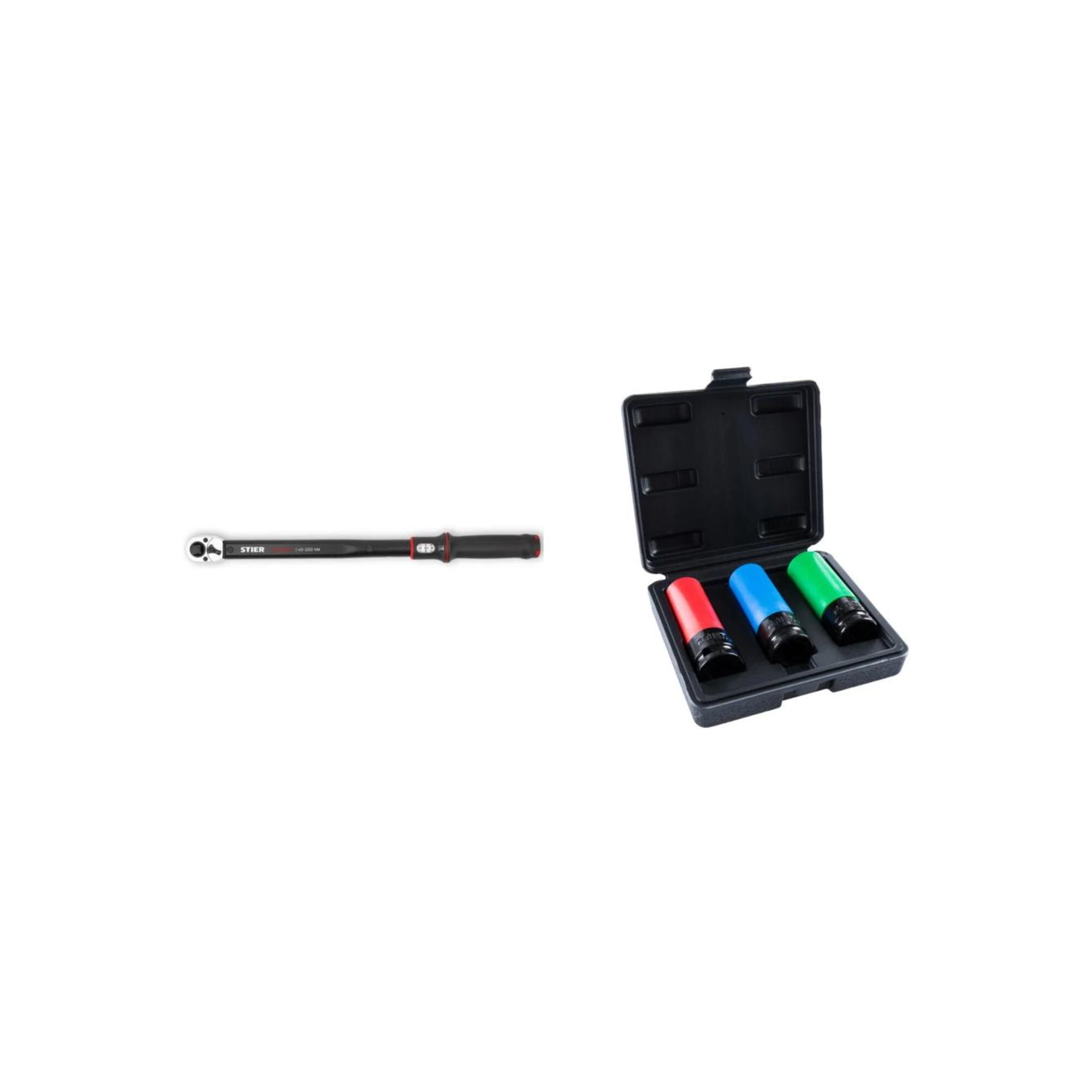 STIER Drehmoment- Kraft-Steckschlüssel-Set, 1/2", SW 17/19/21 mm (2-tlg.)