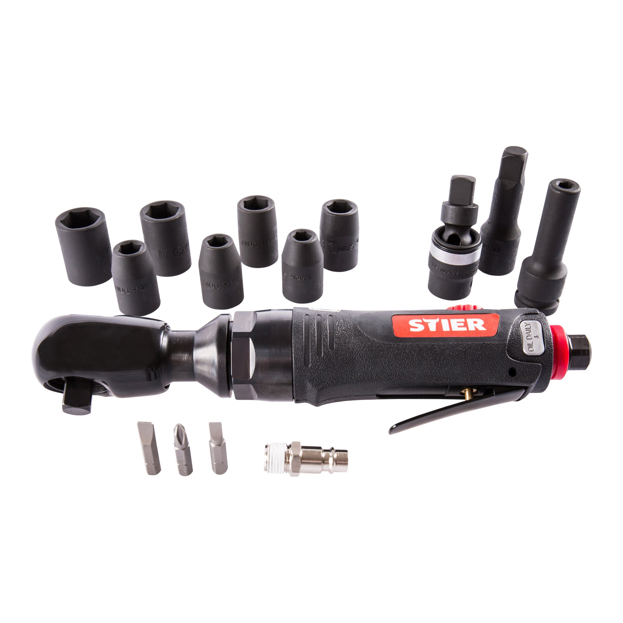 STIER ratchet screwdriver set 33-1 14-piece impact socket insert 3/8 inch