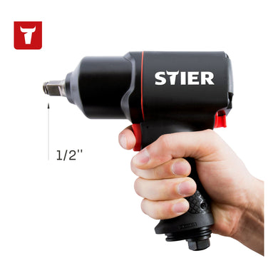 STIER pneumatic impact wrench 17-BS max. 1,756 Nm double hammer impact mechanism