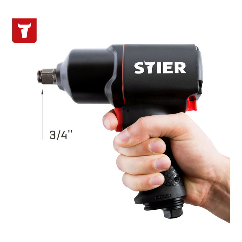 STIER pneumatic impact wrench 23-TR 3/4 inch double hammer impact mechanism 1,756 Nm
