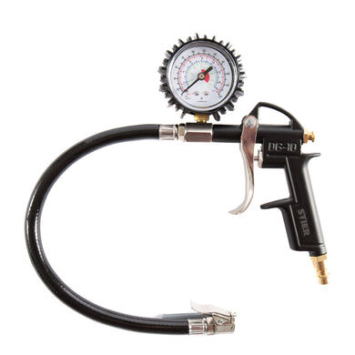 STIER compressed air set premium 3-piece tire pressure gauge spiral hose