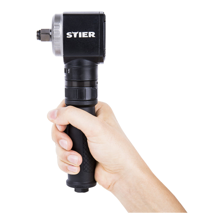 STIER pneumatic angle impact wrench 19-WSS Max. 325 Nm Extra short angled