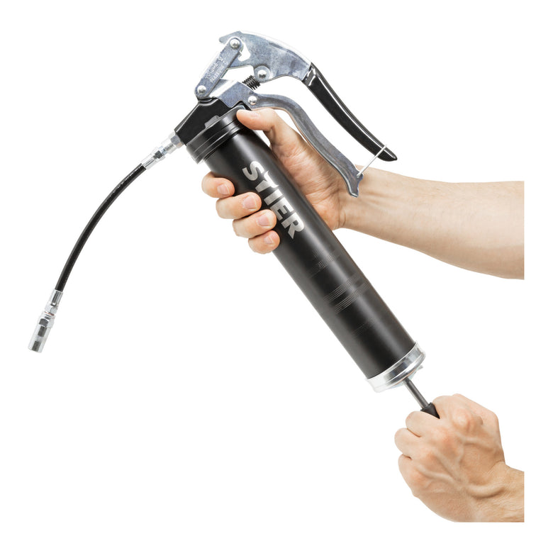 STIER one-hand grease gun with nylon hose working pressure 410 bar grease gun