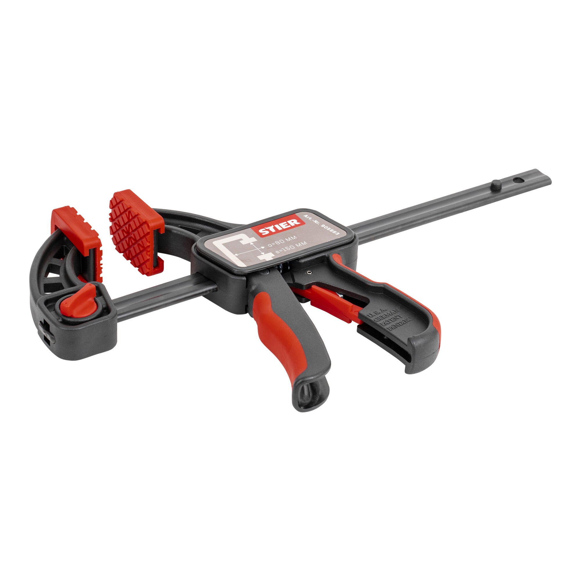 STIER one-hand clamp 150 mm clamping width 80 mm projection for clamping and spreading