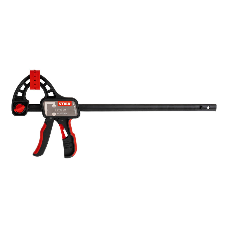 STIER one-hand clamp 300 mm clamping width 80 mm projection for clamping and spreading