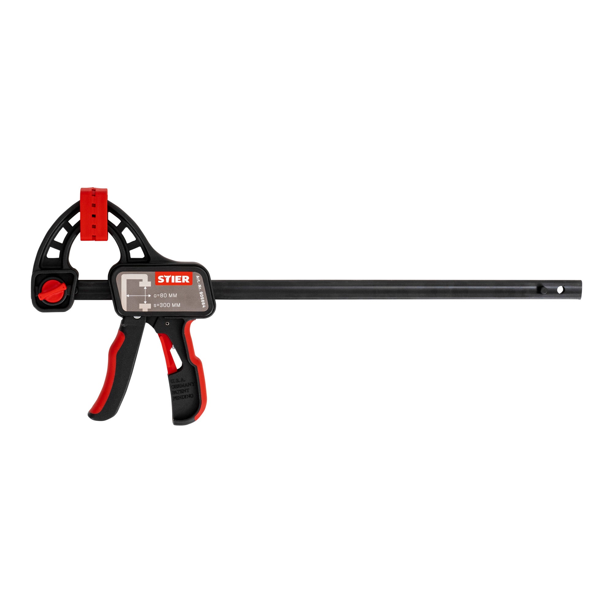 STIER one-hand clamp 300 mm clamping width 80 mm projection for clamping and spreading