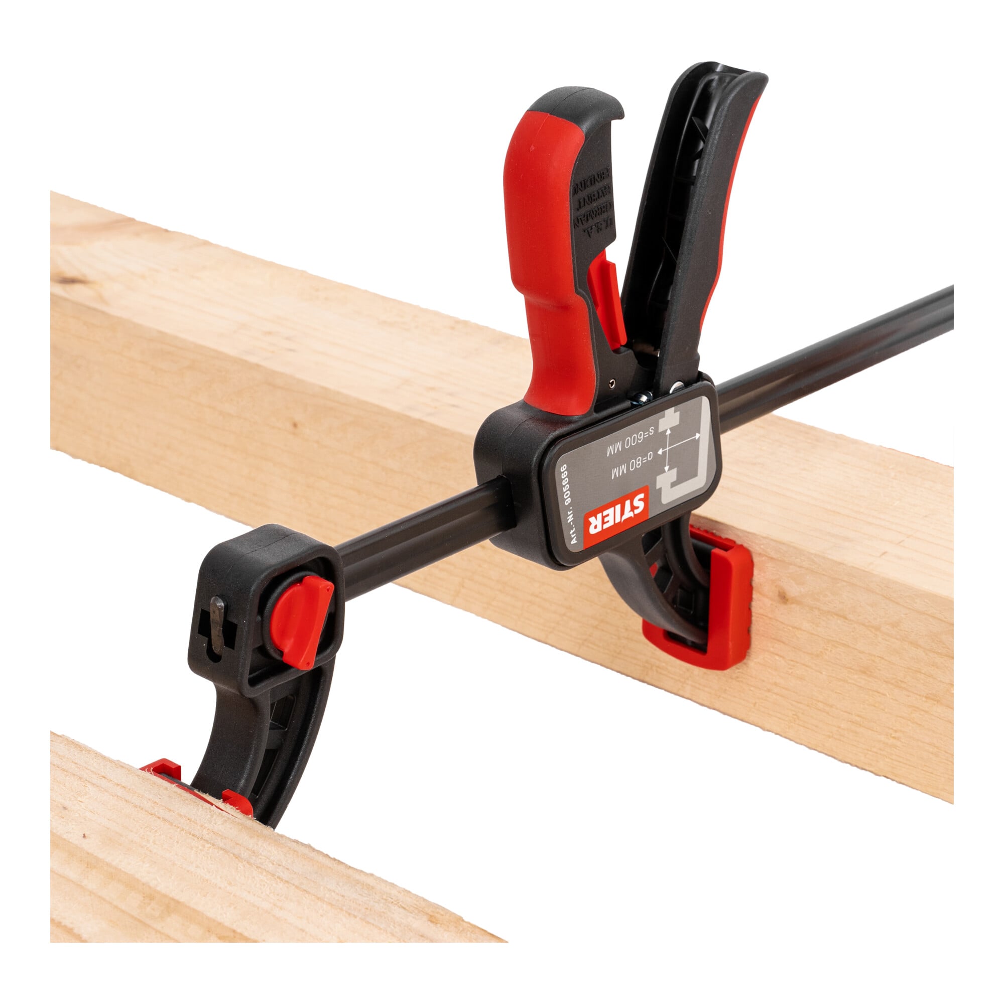 STIER one-hand clamp 600 mm clamping width 80 mm projection for clamping and spreading