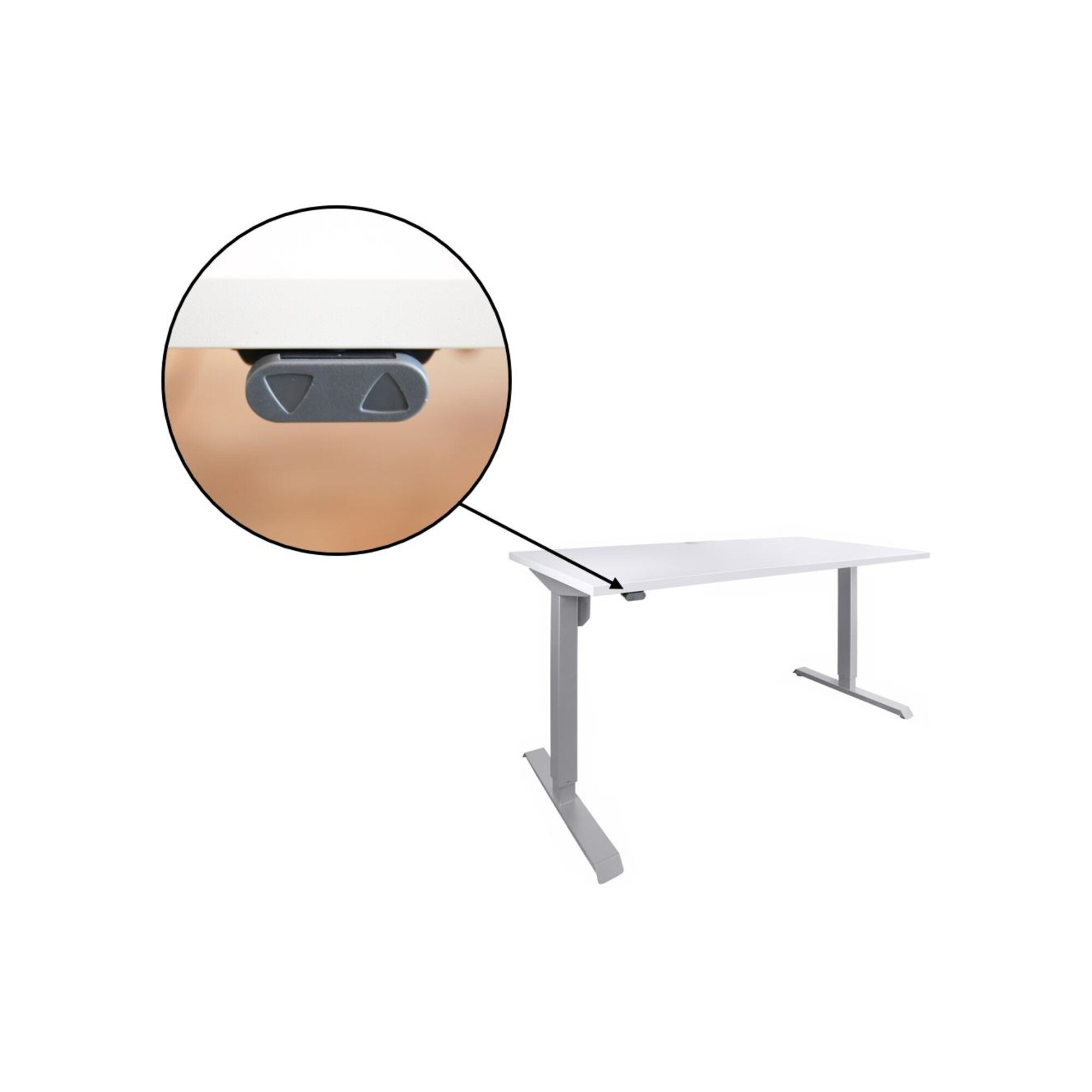 STIER Elektrisch höhenverstellbarer Schreibtisch 501-33, Tischgestell mit Tischplatte 100x80 cm, Weiß mel., Ergonomischer Steh-Sitz-Tisch stufenlos verstellbar 68-118 cm