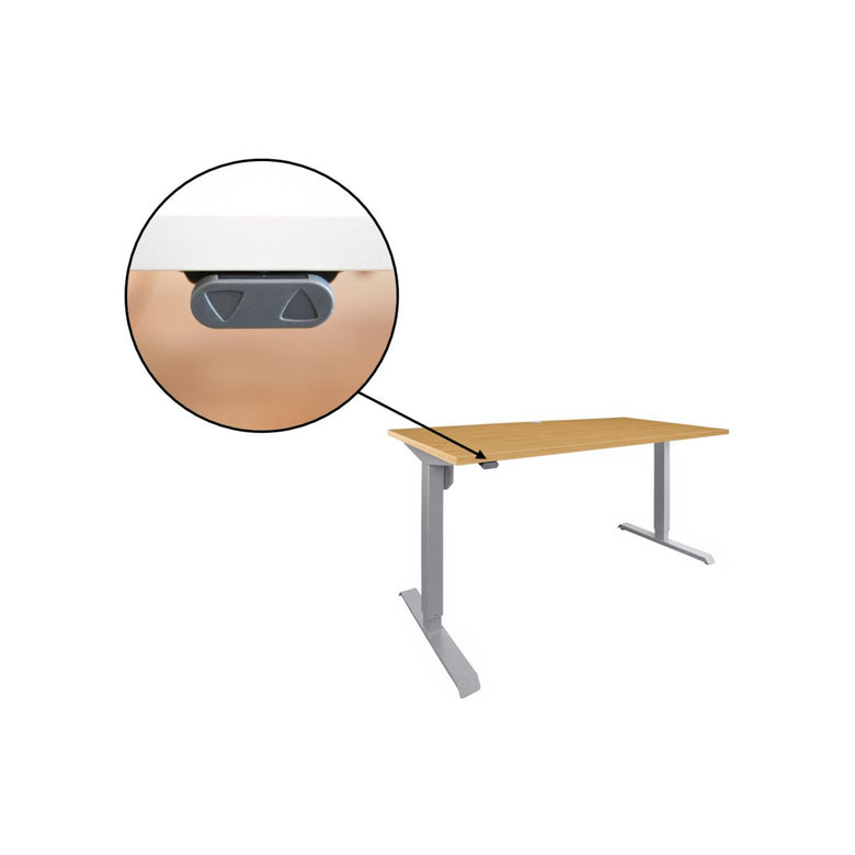 STIER Elektrisch höhenverstellbarer Schreibtisch 501-33, Tischgestell mit Tischplatte 100x80 cm, Buche mel., Ergonomischer Steh-Sitz-Tisch stufenlos verstellbar 68-118 cm