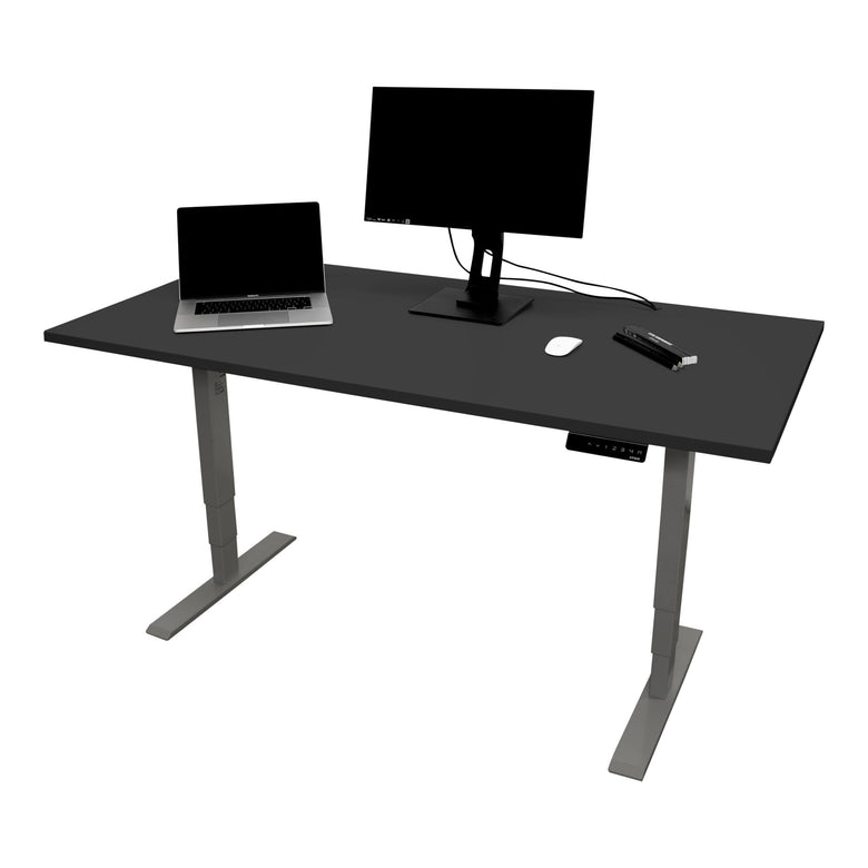 STIER Elektrisch höhenverstellbarer Schreibtisch THA 140x80cm schwarz/schwarz