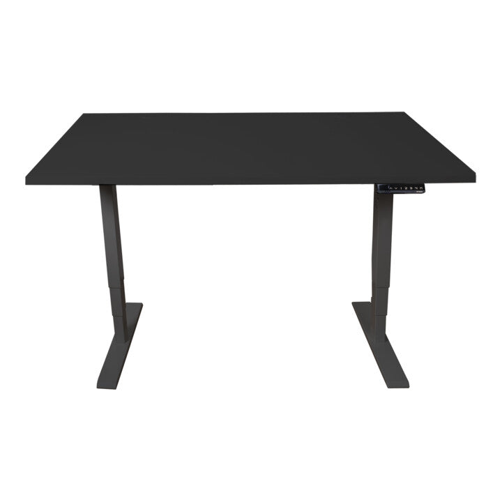 STIER Elektrisch höhenverstellbarer Schreibtisch THA 140x80cm schwarz/schwarz