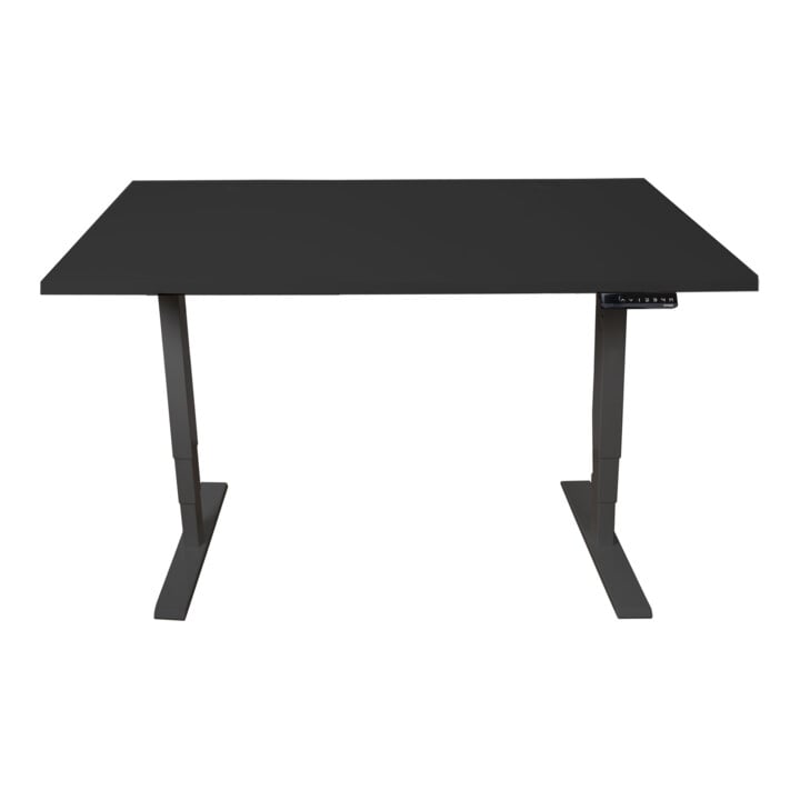 STIER Elektrisch höhenverstellbarer Schreibtisch THA 140x80cm schwarz/schwarz