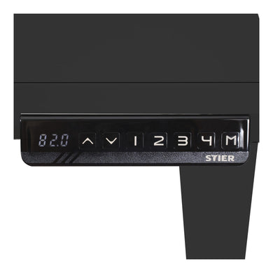 STIER Elektrisch höhenverstellbarer Schreibtisch TSR 120x80cm schwarz/schwarz