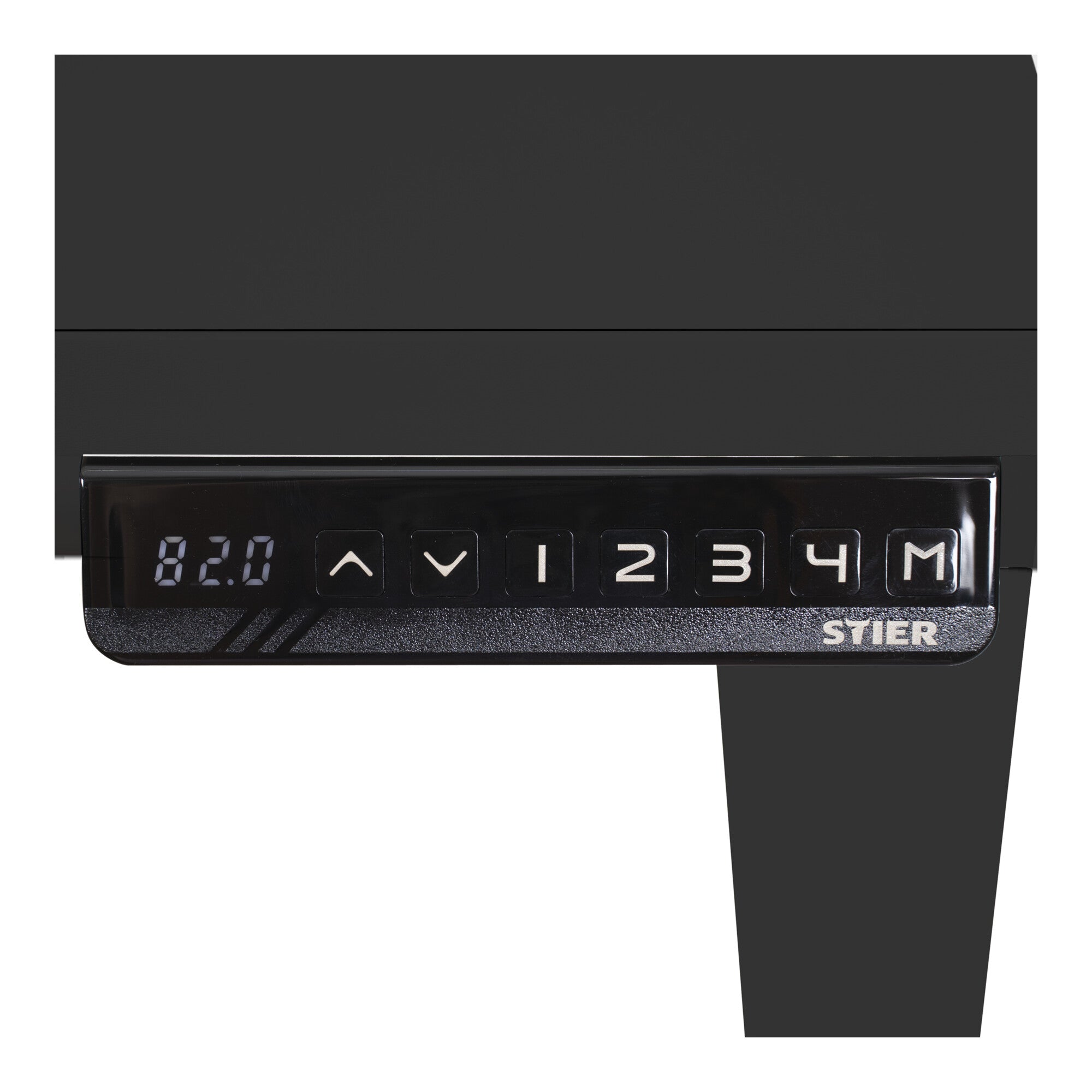 STIER Elektrisch höhenverstellbarer Schreibtisch TSR 140x80cm schwarz/schwarz