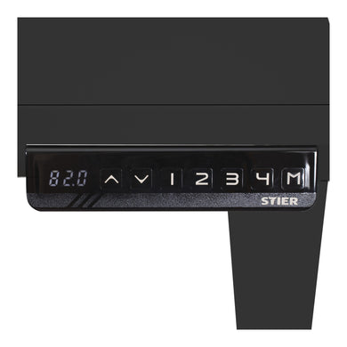 STIER Elektrisch höhenverstellbarer Schreibtisch TSR 140x80cm schwarz/schwarz