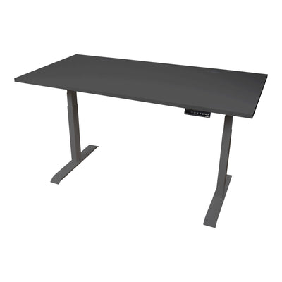 STIER Elektrisch höhenverstellbarer Schreibtisch TSR 160x80cm schwarz/schwarz