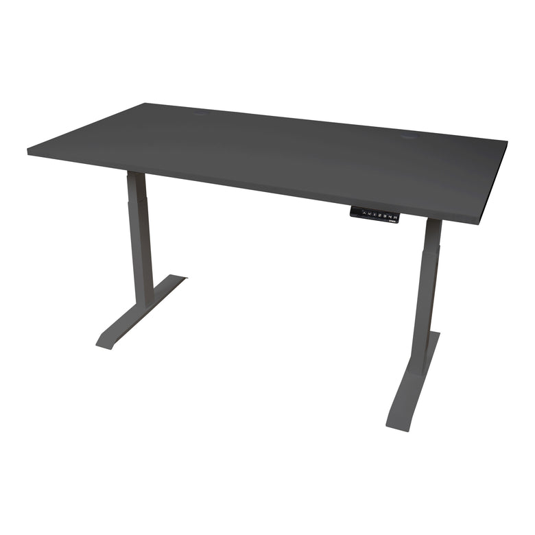 STIER Elektrisch höhenverstellbarer Schreibtisch TSR 160x80cm schwarz/schwarz