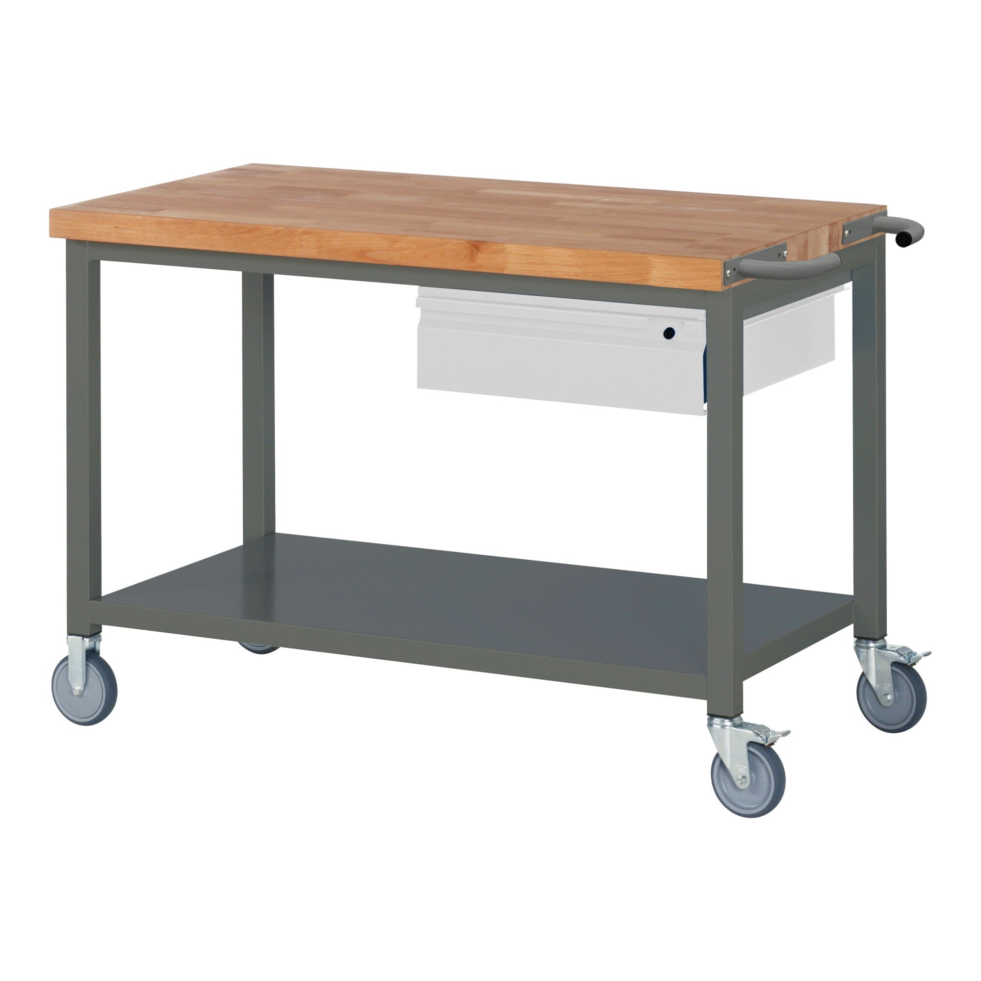 STIER Mobile Workbench Premium with 1 drawer and storage shelf WxDxH 750x700x880 mm