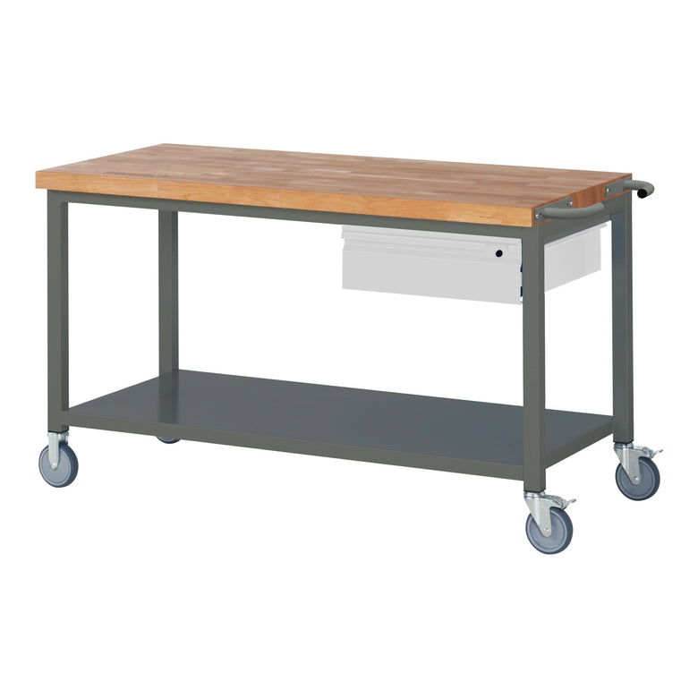 STIER Mobile Workbench Premium with 1 drawer and storage shelf WxDxH 750x700x880 mm