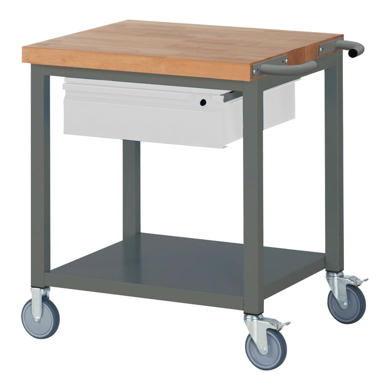 STIER Fahrbare Werkbank Premium mit 1 Schublade und Ablageboden BxTxH 750x700x880 mm
