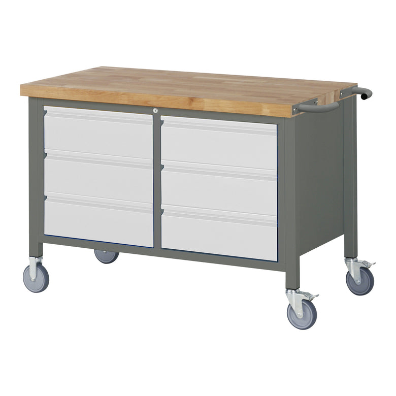 STIER Mobile Workbench Premium with 6 drawers WxDxH 1250x700x880 mm