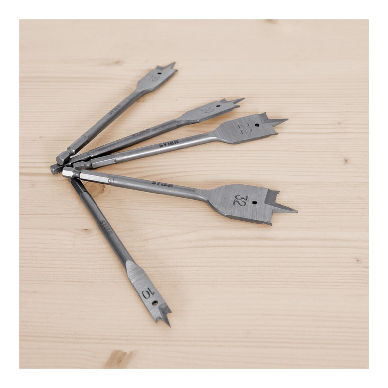 STIER Flachfräsbohrer 13-teiliges Set 10 - 32 mm 1/4 Zoll griffbereit in