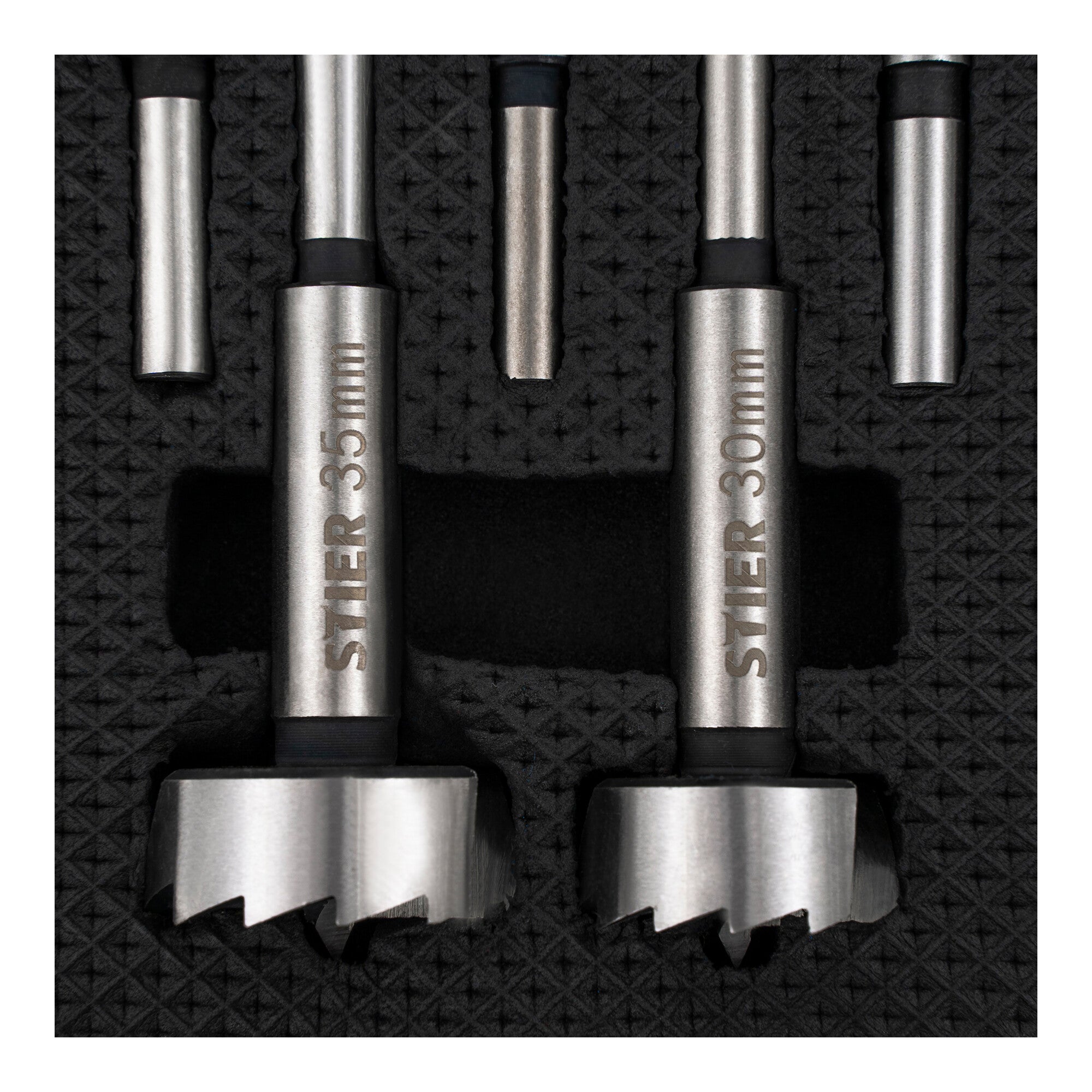 STIER high-quality Forstner bit set 5-piece in practical cassette 20 25 30
