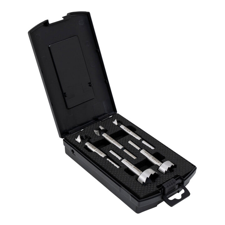 STIER high-quality Forstner bit set 5-piece in practical cassette 20 25 30