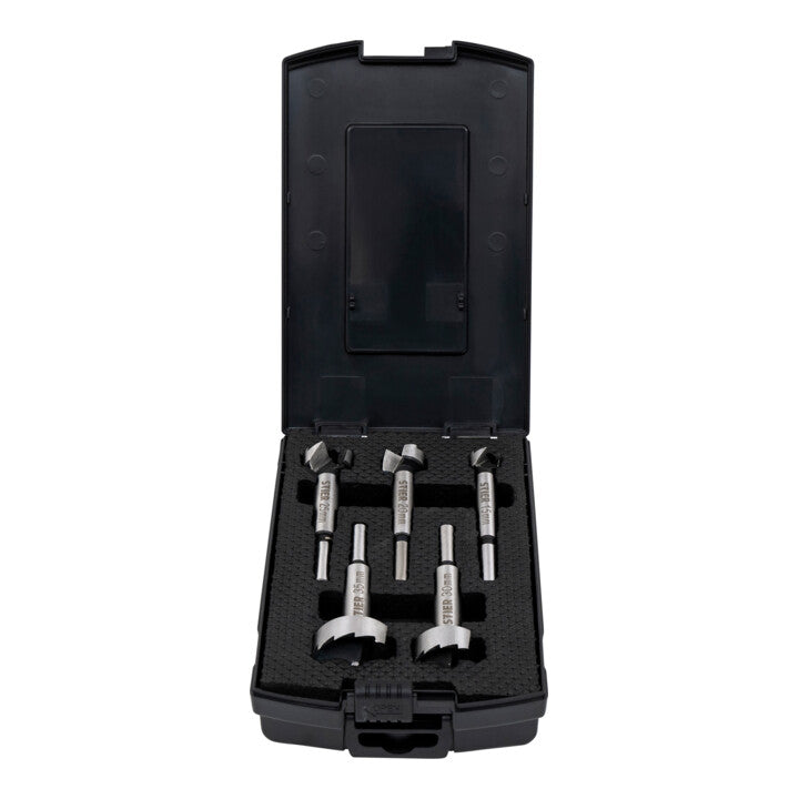 STIER high-quality Forstner bit set 5-piece in practical cassette 20 25 30