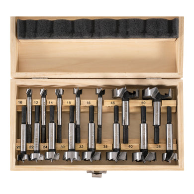 STIER Forstnerbohrer-Set in Holz-Kasette 15-teilig (Durchmesser 10 - 50 mm) 8 -