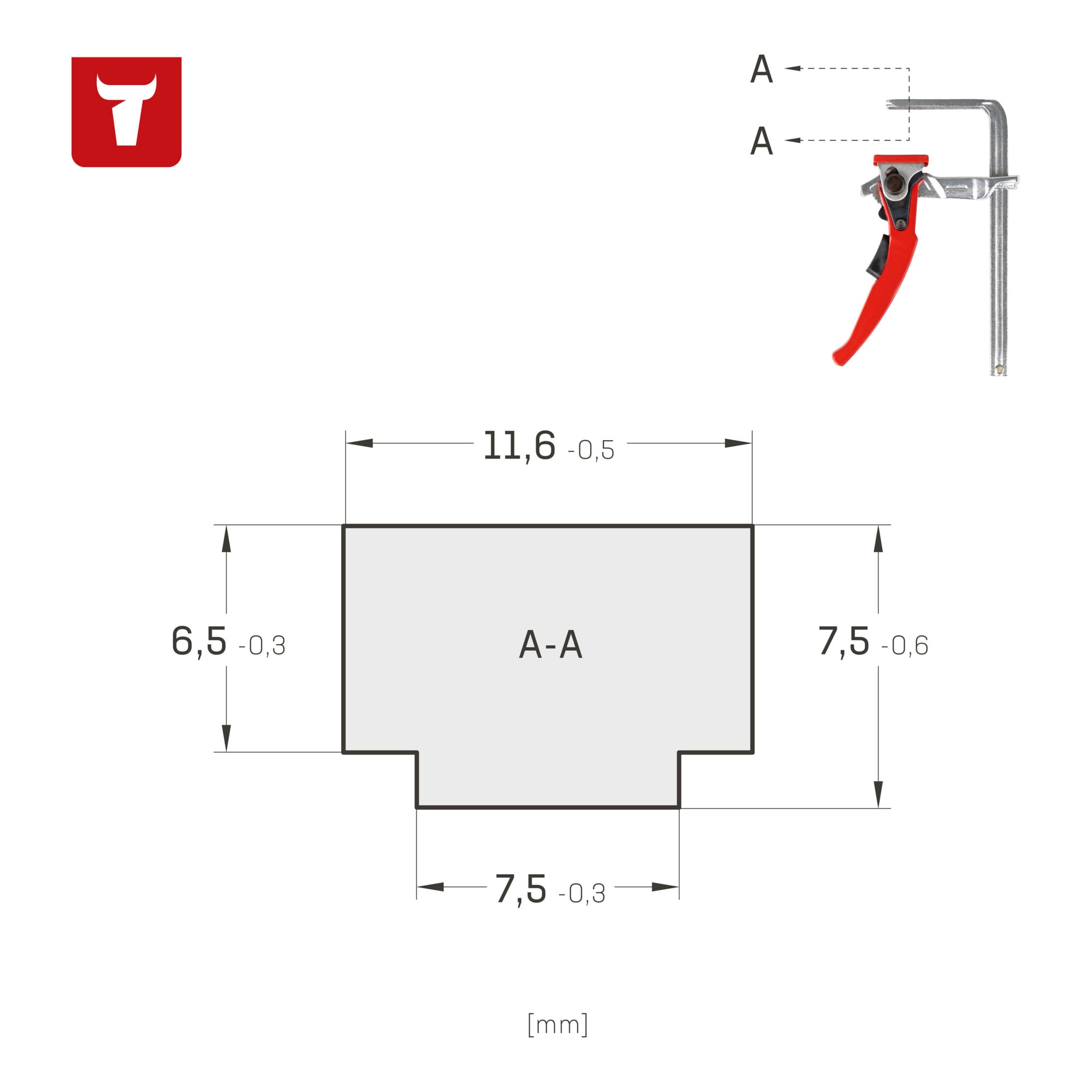 STIER all-steel lever clamp SHZ 160/60 Fixing of guide rails of various