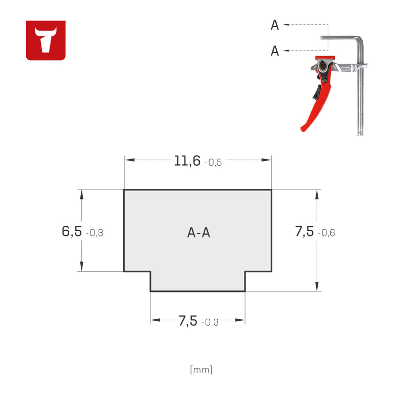 STIER all-steel lever clamp SHZ 160/60 Fixing of guide rails of various