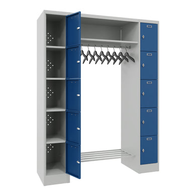 STIER Open Wardrobe Premium with 10 Lockers Turn Lock