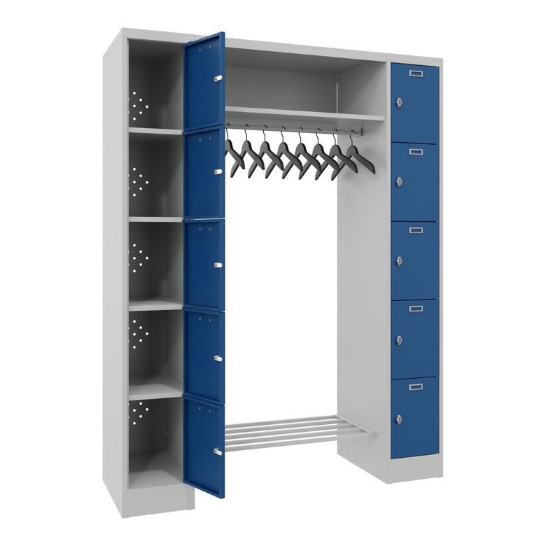 STIER Open Wardrobe Premium with 10 Lockers Turn Lock