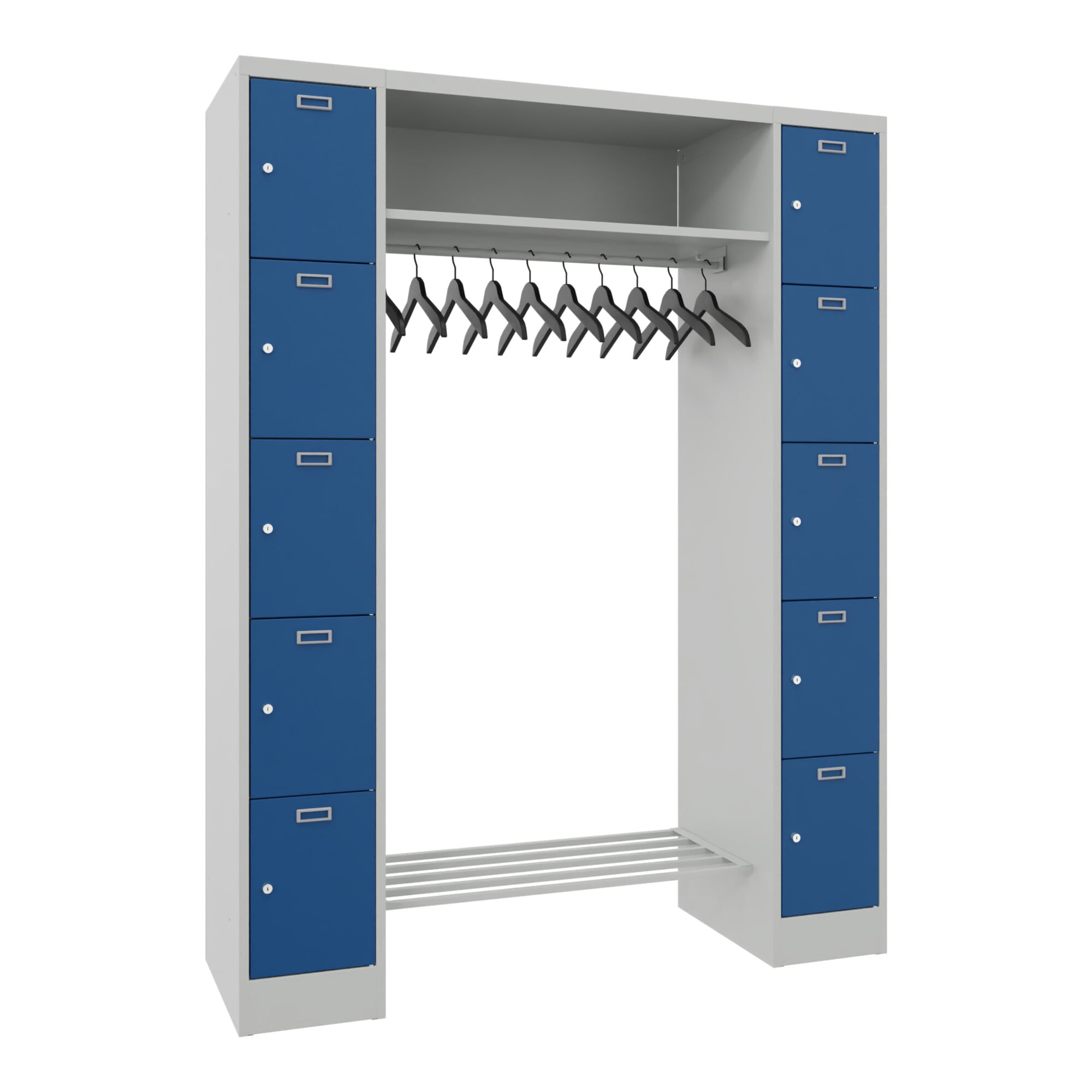 STIER Open Wardrobe Premium with 10 Lockers Cylinder Lock