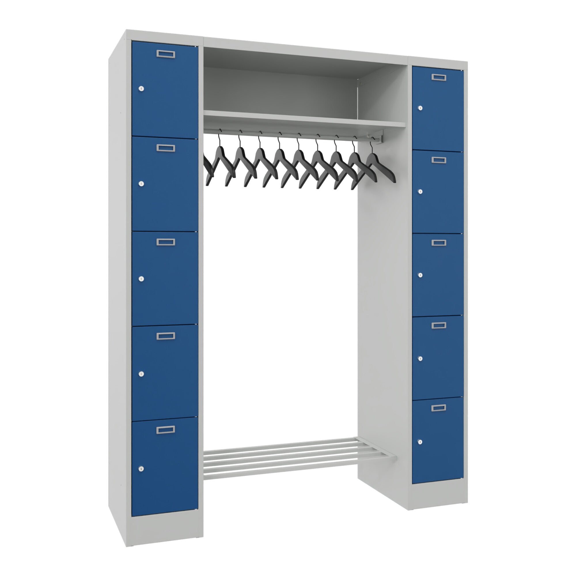 STIER Open Wardrobe Premium with 10 Lockers Cylinder Lock