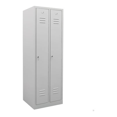 STIER Garderobenspind 2 Abteile 1800x590x500mm lichtgrau abschließbar 1