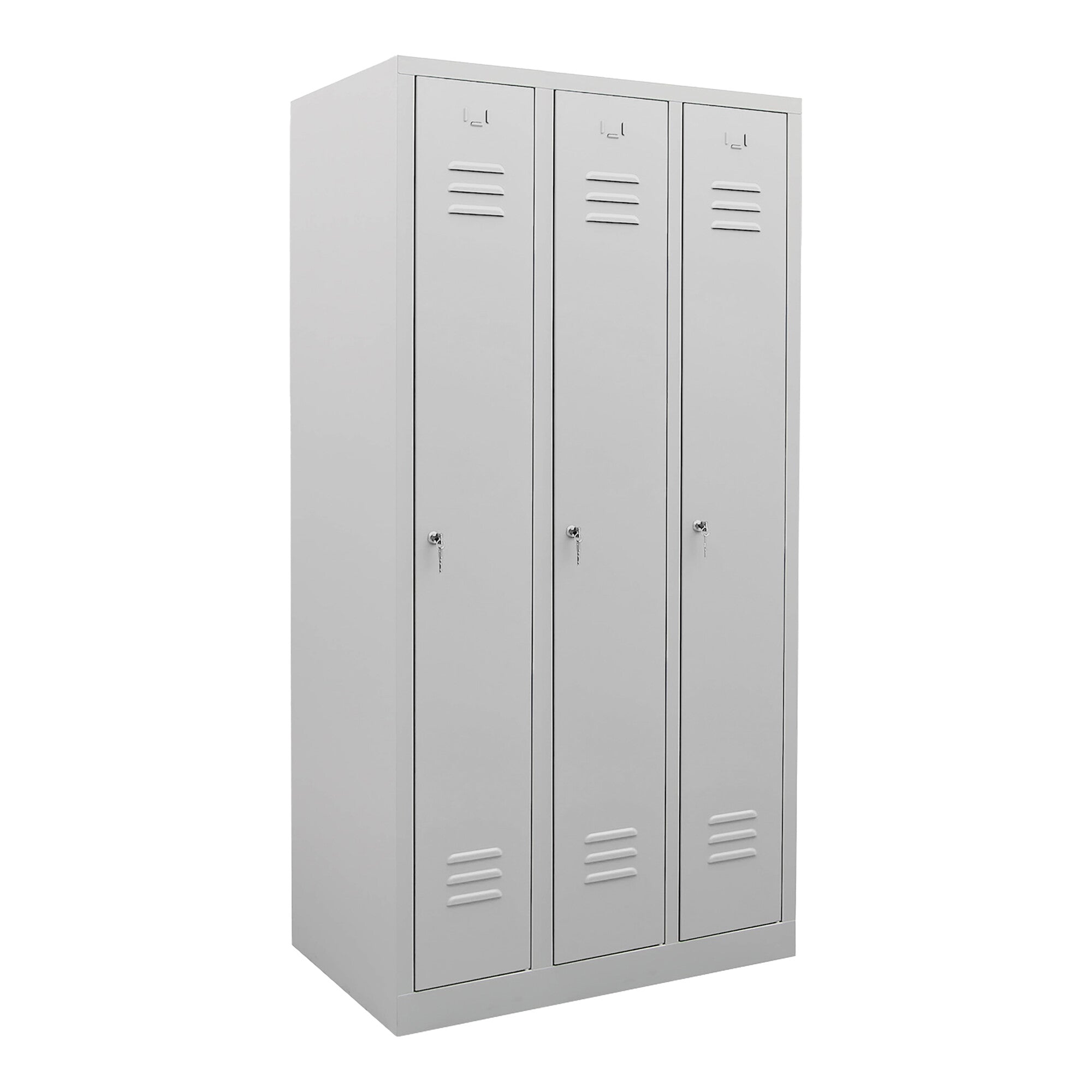 STIER Garderobenspind 3 Abteile 1800x870x500mm lichtgrau abschließbar 1