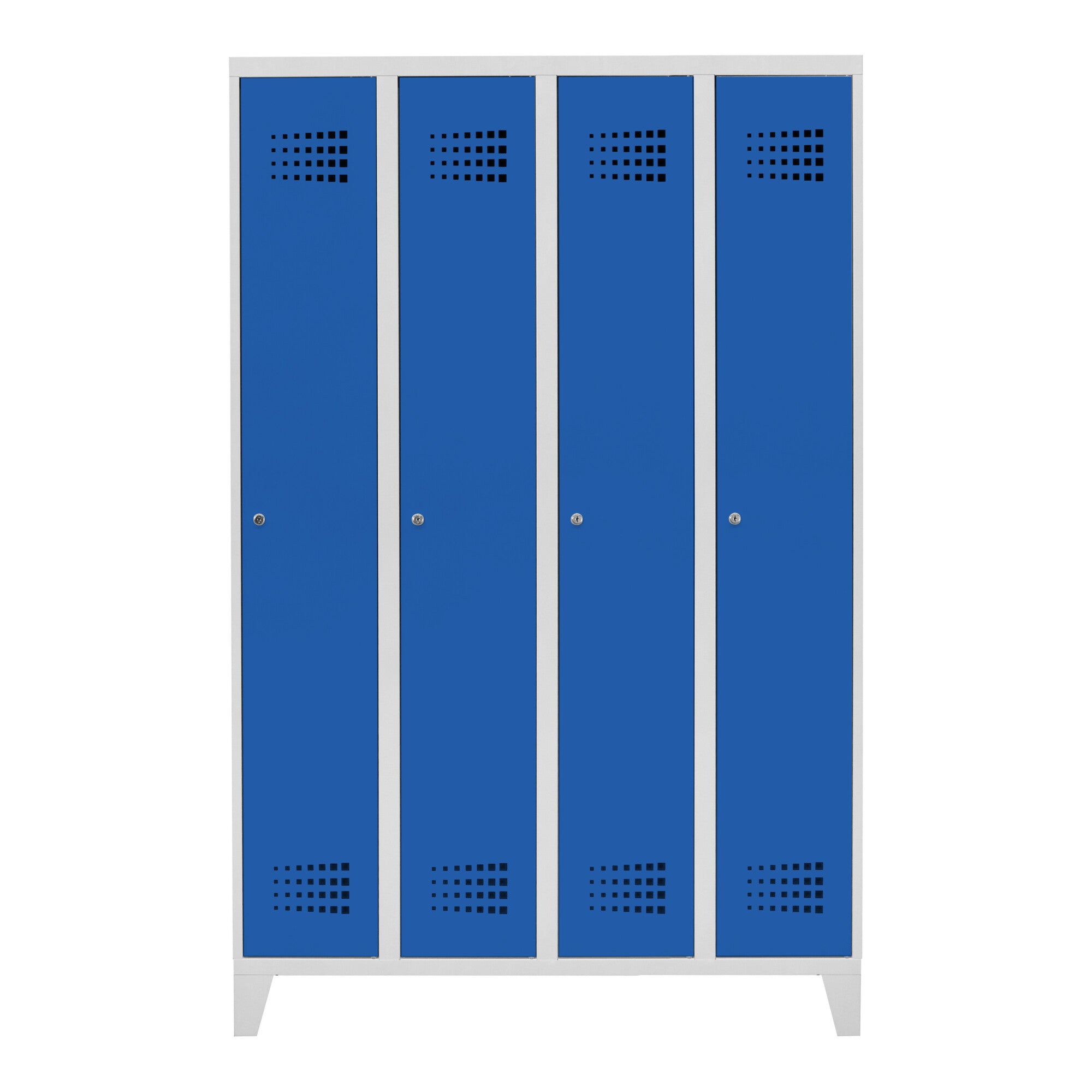 STIER Premium wardrobe locker with feet, 4 compartments, cylinder lock