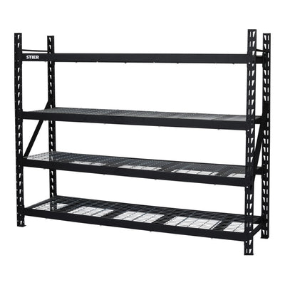 STIER Grid Shelving Unit | Shelf load 400 kg | HxWxD 1830x1950x610 mm | 4 shelves | Steel frame | Shelving system
