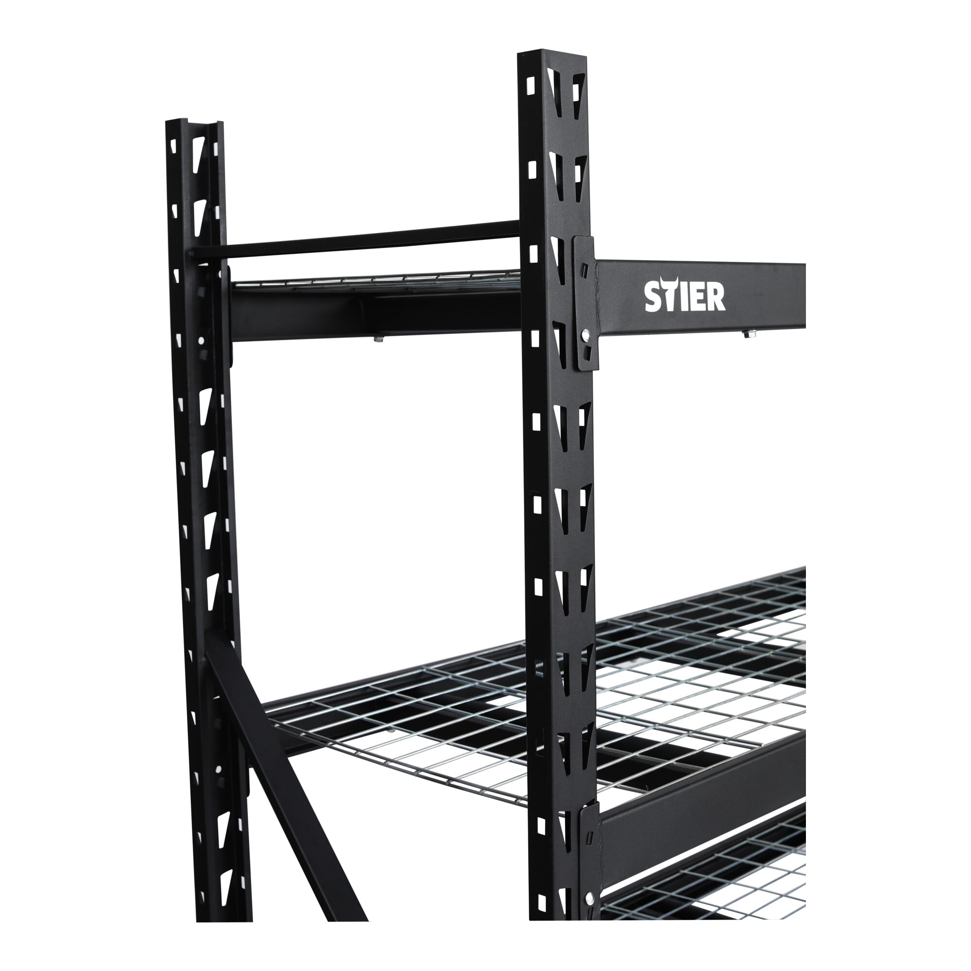 STIER Grid Shelving Unit | Shelf load 400 kg | HxWxD 1830x1950x610 mm | 4 shelves | Steel frame | Shelving system