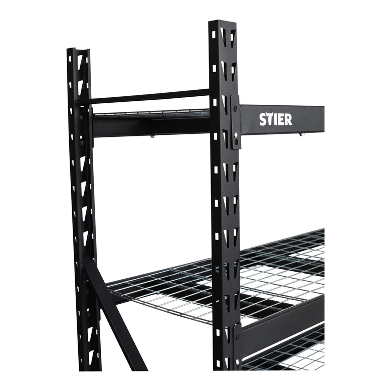 STIER Grid Shelving Unit | Shelf load 400 kg | HxWxD 1830x1950x610 mm | 4 shelves | Steel frame | Shelving system