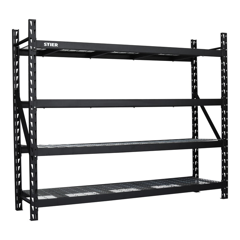 STIER Grid Shelving Unit | Shelf load 400 kg | HxWxD 1830x1950x610 mm | 4 shelves | Steel frame | Shelving system