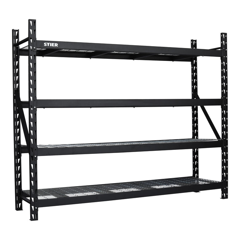 STIER Gitterrost-Fachbodenregal | Fachlast 400 kg | HxBxT 1830x1950x610mm | 4 Regalböden | Stahlgestell | Regalsystem