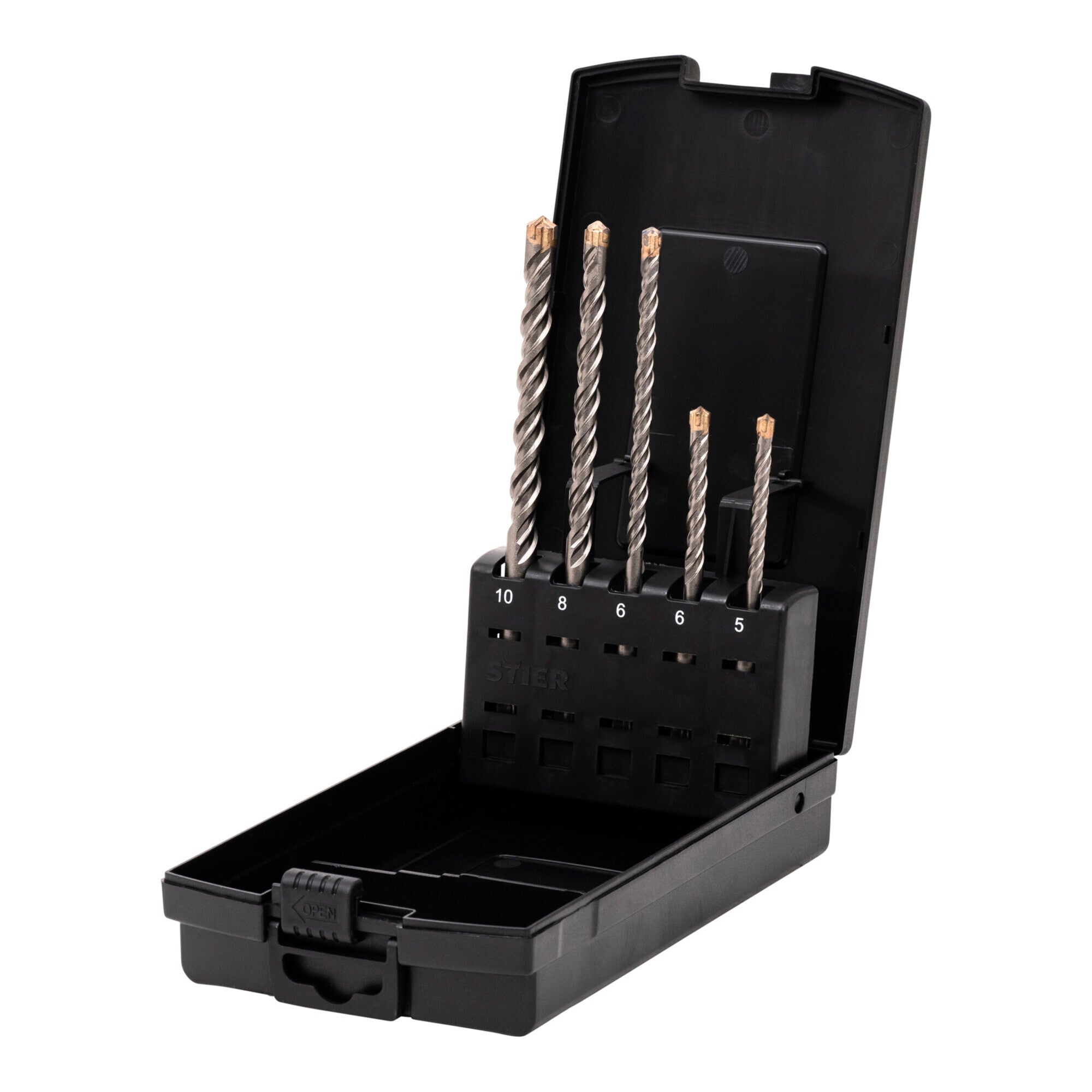STIER hammer drill set Premium SDS-plus 5-piece hammer drill SDS plus set SDS