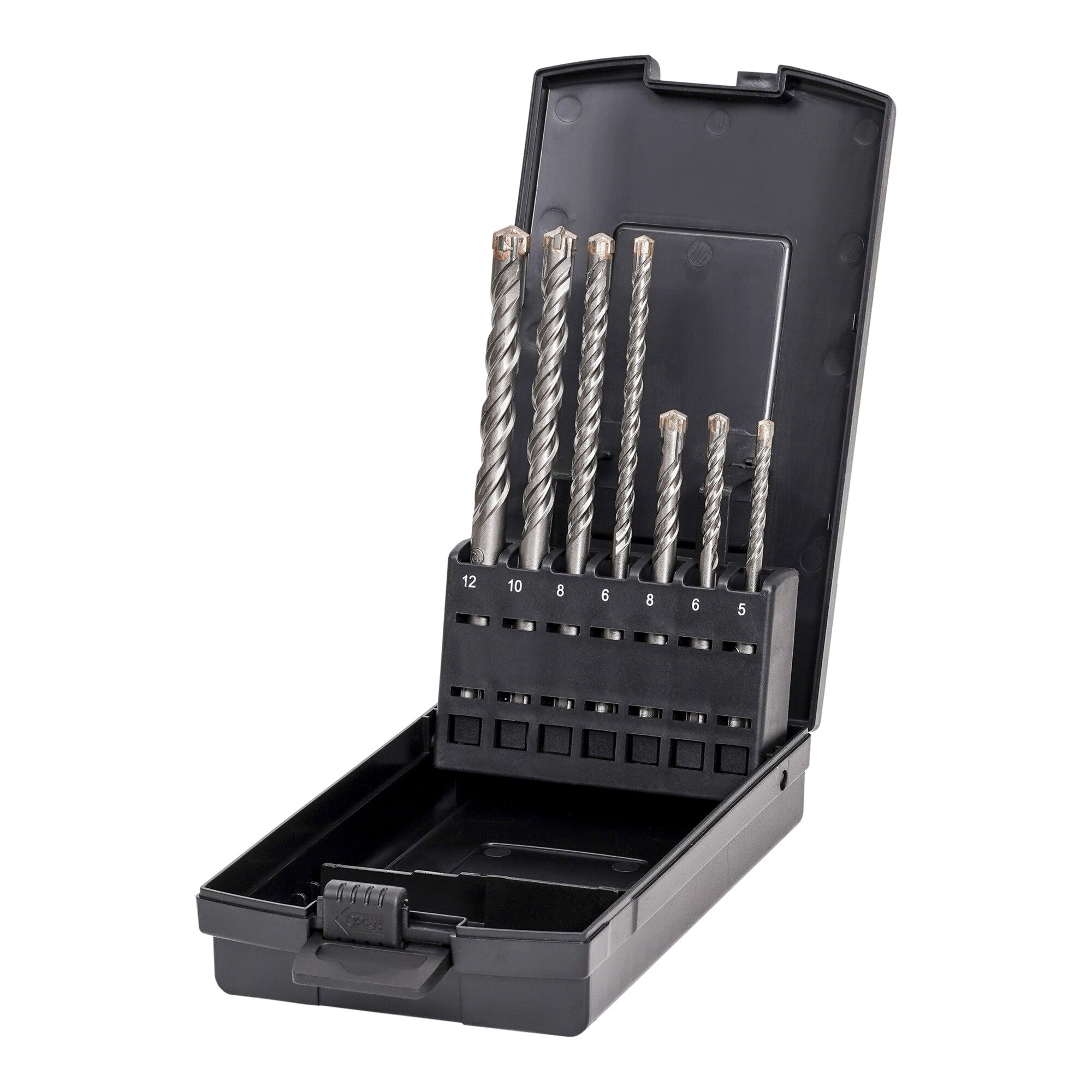 STIER Hammer Drill Set Premium SDS-plus 7-piece right-cutting all common