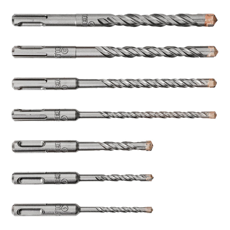 STIER Hammer Drill Set Premium SDS-plus 7-piece right-cutting all common